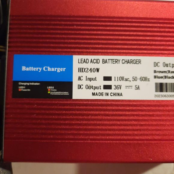 EZGO Marathon 36V Golf Cart Battery Charger, 18A, Anderson SB-50 Plug - Picture 5 of 13